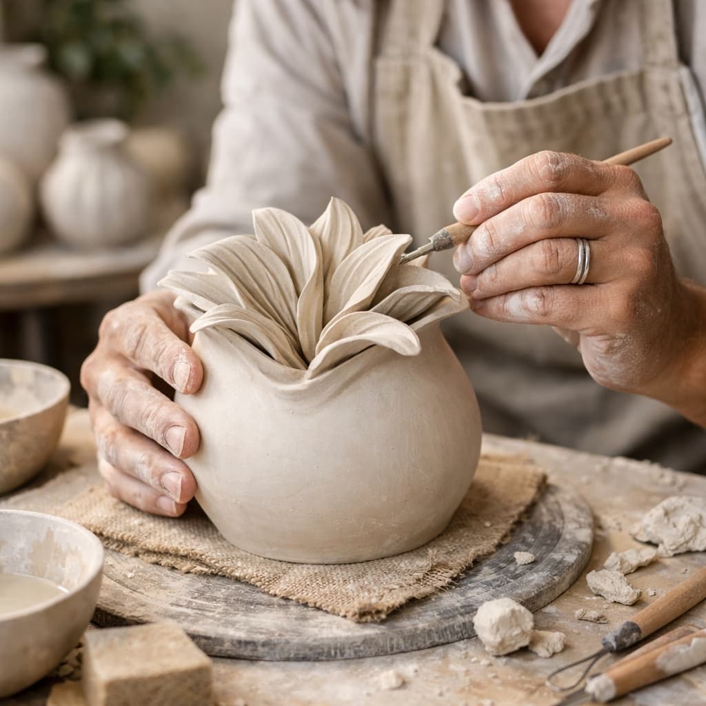 Artisan crafting custom decor